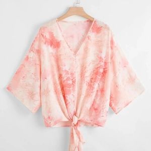 NWOT SHEIN Tie Dye Drop Shoulder Blouse